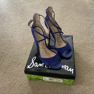 EUC Sam Edelman Blue Suede Heels 9.5